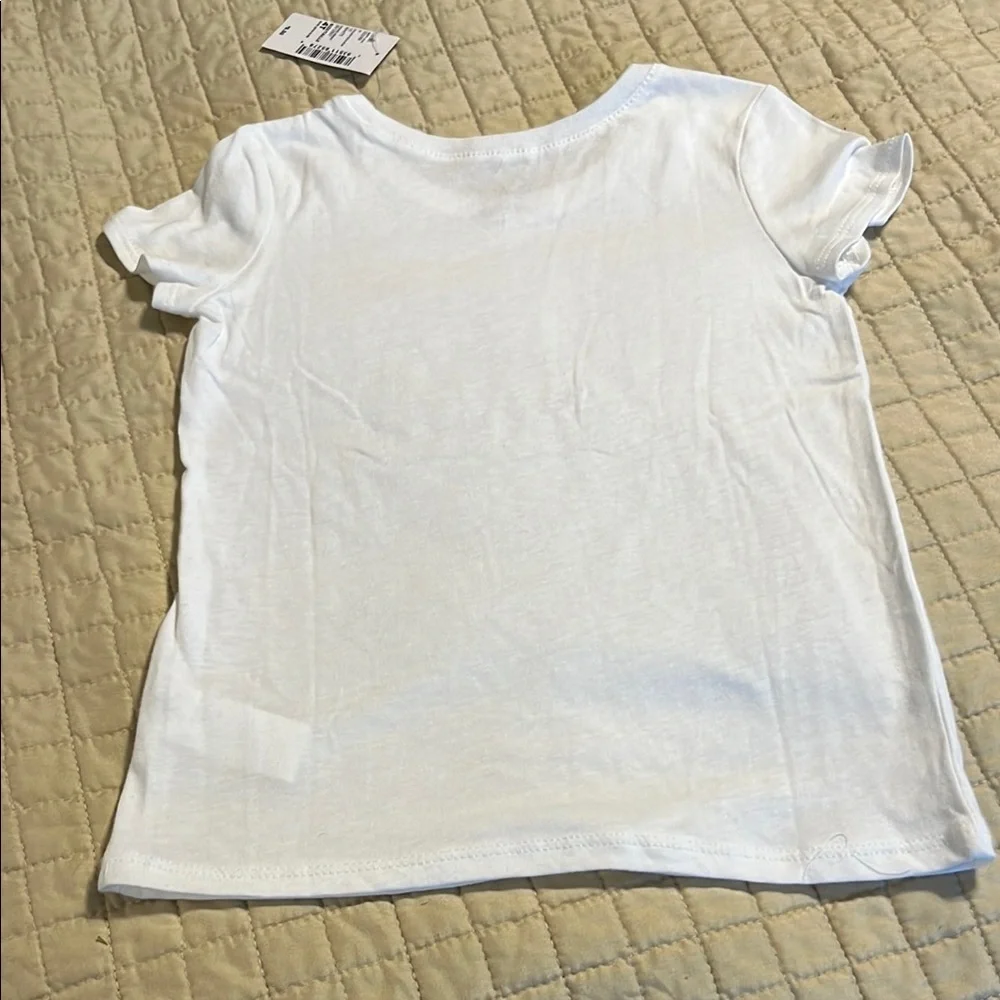 The Children's Place Gold Accented White Tee Short Sleeve